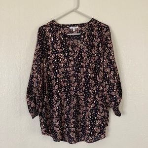 Maurices Dark Floral Popover Top, 2X